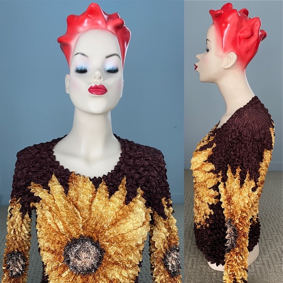 SUNFLOWER Floral STRETCH Fit TOP One-Size - Picture 2 of 9